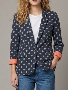 Anthropologie Cartonnier Polka Dot Blazer Size Small Corporate Office Academia